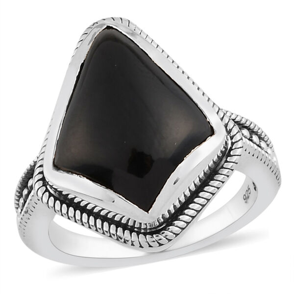 Schwarzer Spinell-Ring, 925 Silber  ca. 6,95 ct image number 4