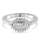 Diamant Cluster Ring 925 Silber platiniert  ca. 0,25 ct image number 0