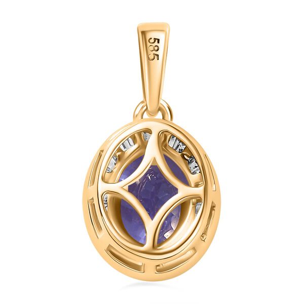 AAA Tansanit und Diamant Anh&auml;nger in 585 Gold - 3,82 ct. image number 6