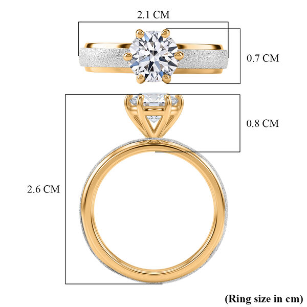 LUXURIANT DIAMOND - Lab Grown Diamant SI-GH Ring 925 Silber Rhodiniert und 750 Gelbgold Vermeil (Gr&ouml;&szlig;e 20.00) ca. 1,00 ct image number 5