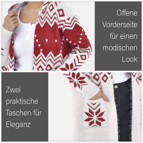 Winter-Kapuzenpullover mit 2 Taschen, Wei&szlig; image number 5