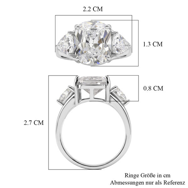 Wei&szlig;er Zirkonia Ring Nickelfreies Messing rhodiniert (Gr&ouml;&szlig;e 21.00) image number 6