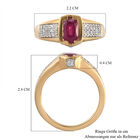 Afrikanischer Rubin und Zirkon Ring 925 Silber vergoldet  ca. 1,65 ct image number 6