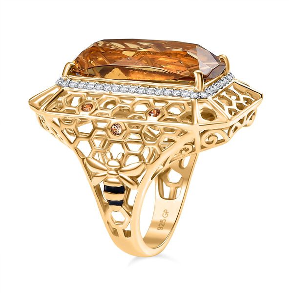 GP Trionfo Kollektion - Citrin, blauer Saphir, Champagner und weißer Zirkon Ring - 11,43 ct. image number 5