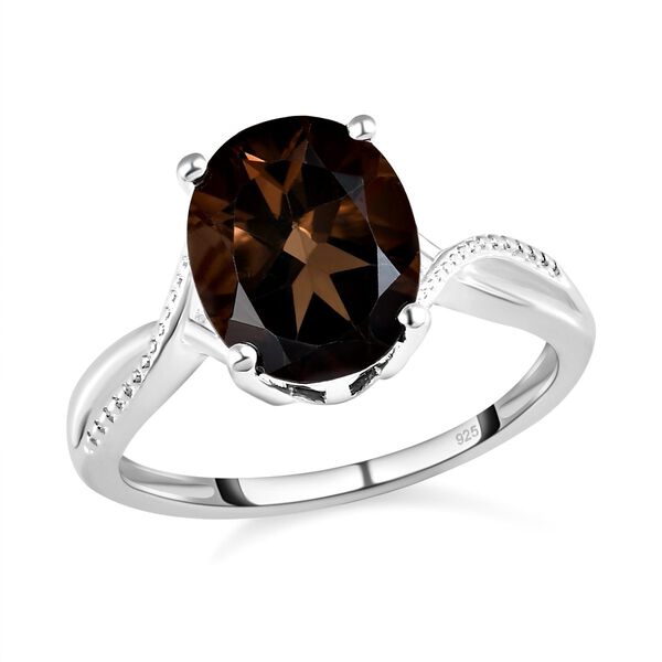 Rauchquarz-Ring, 925 Silber, ca. 2,42 ct image number 4