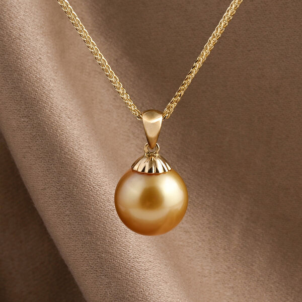 AAA Goldene S&uuml;dsee Perle (12-13 mm) Anh&auml;nger 750 Gelb Gold image number 1