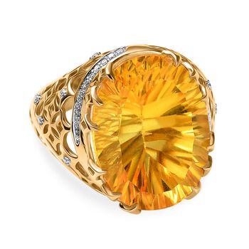 D'Joy Sphaleros Quarz und Moissanit Ring - 19,62 ct.