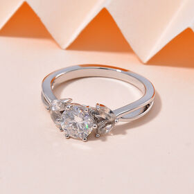 Moissanit und Zirkon Ring - 1,17 ct.