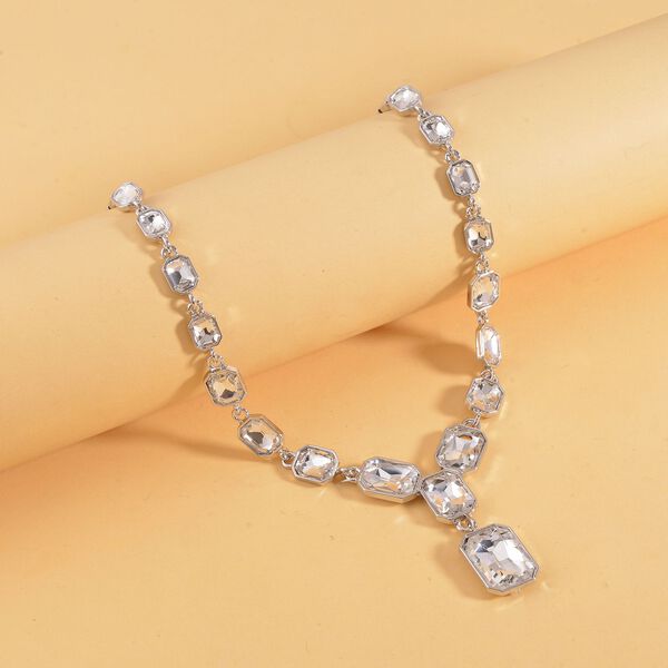 Wei&szlig;er Kristall Halskette, ca. 50 cm image number 1