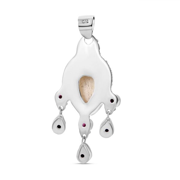 Royal Bali - Sleeping Beauty T&uuml;rkis und afrikanischer Rubin-Anh&auml;nger, (Fissure gef&uuml;llt), 925 Silber ca. 4.19 ct image number 5