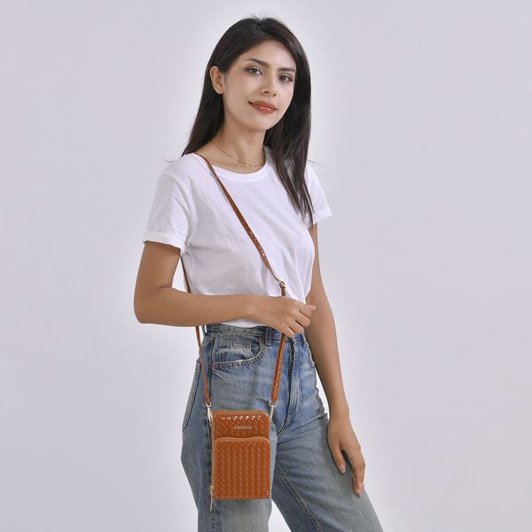 Passage - RFID Kunstleder Crossbody-Tasche, Braun image number 2