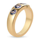 Tansanit Ring 925 Silber vergoldet (Größe 16.00) ca. 0,83 ct image number 4