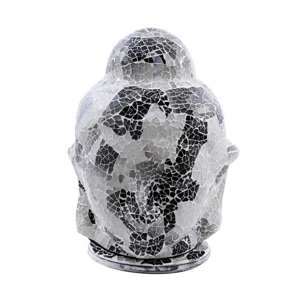 Handgefertigte Buddha-Mosaiklampe, Schwarz-Wei&szlig; &nbsp;