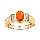 AA orange äthiopischer Welo Opal und Zirkon-Ring - 0,85 ct. image number 3