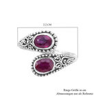 Royal Bali Kollektion - Fissure gefüllt Rubin Bypass Ring 925 Silber image number 5