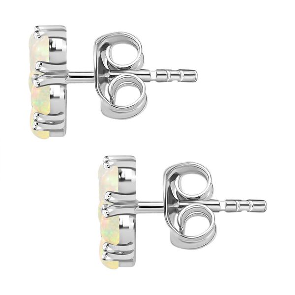 Nat&uuml;rlicher, &auml;thiopischer Opal Cluster Ohrstecker, 925 Silber platiniert, ca. 0,88 ct image number 4