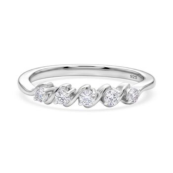 LUXURIANT SI-GH Labor Diamant Half Eternity Ring, 925 Silber rhodiniert - 0,25 ct.