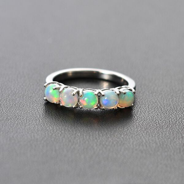 AA Nat&uuml;rlicher, &auml;thiopischer Welo Opal Ring 925 Silber platiniert (Gr&ouml;&szlig;e 21.00) ca. 0,83 ct image number 3
