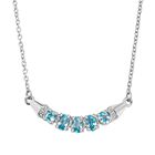 D'Joy AA Blauer Zirkon Halskette ca. 45 cm 925 Silber rhodiniert ca. 1,69 ct.