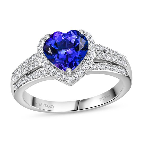 RHAPSODY AAAA Tansanit und VS Diamant Ring in 950 Platin - 2,44 ct. image number 4