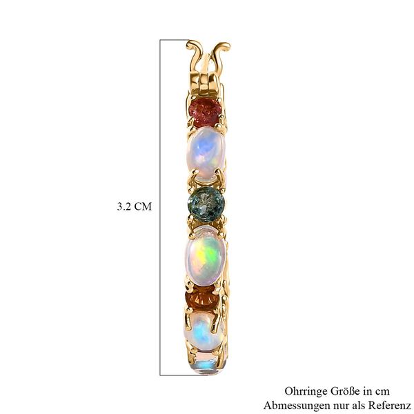 AA nat&uuml;rliche, &auml;thiopische Welo Opal und Mehrfach-Turmalin-Ohrringe - 6,56 ct. image number 6