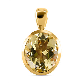 Ouro Verde-Quarz Anh&auml;nger, 925 Silber vergoldet ca. 3,23 ct