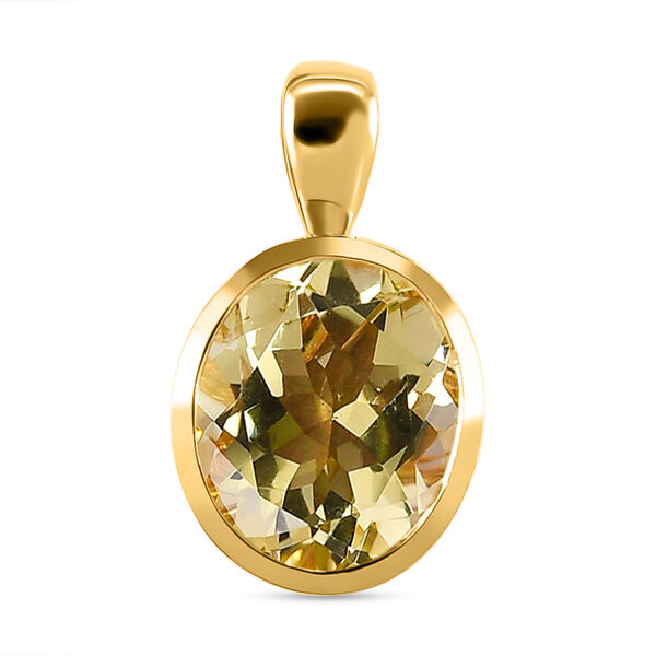 Ouro Verde-Quarz Anh&auml;nger, 925 Silber vergoldet ca. 3,23 ct