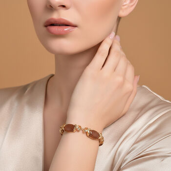 Sonnenstein Armband, ca. 15.25 cm + 5 cm Extender, gelb vergoldet ca. 65.00 ct