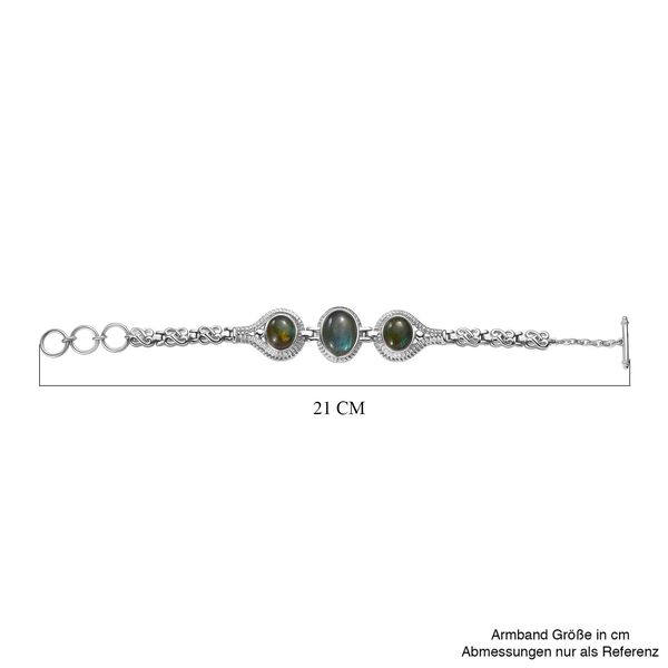 Labradorit Armband ca. 18 cm Edelstahl ca. 21.74 ct image number 5