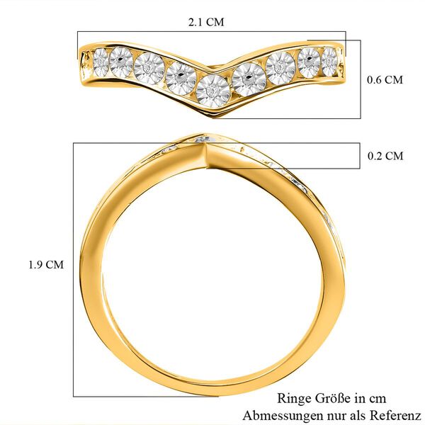 Wishbone Diamond Ring, 925 Silber vergoldet image number 7