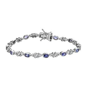 AAA Tansanit und Zirkon 19cm Armband 4,46 ct.