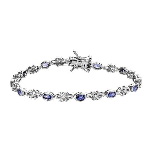 AAA Tansanit und Zirkon 19cm Armband 4,46 ct. image number 0