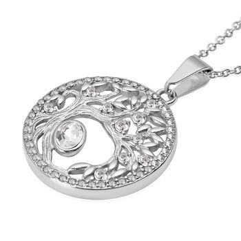 Wei&szlig;er Kristall-Anh&auml;nger mit Kette - 2,60 ct.