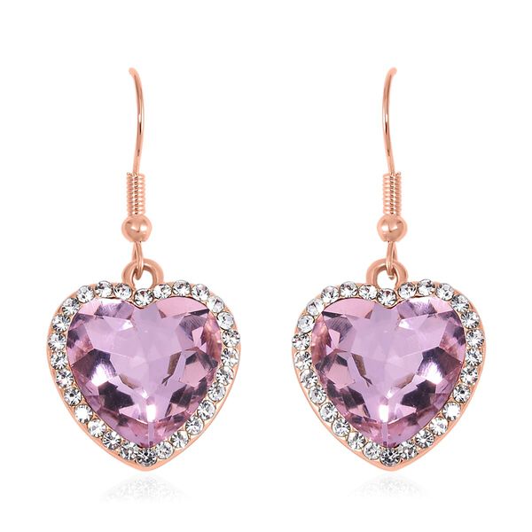 J Francis gefertigt mit SWAROVSKI- Rosa und weißes Swarovski Kristall Schmuckset image number 5