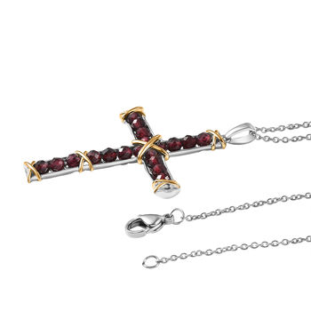 EverTrue AA roter Granat Anh&auml;nger mit 50cm Kette - 5,70 ct.