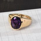 Lusaka Amethyst Solitär Ring 925 Silber 585 Vergoldet image number 1