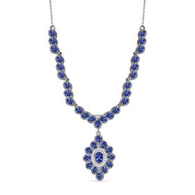 Tansanit und Zirkon 45cm Halskette - 7,68 ct.