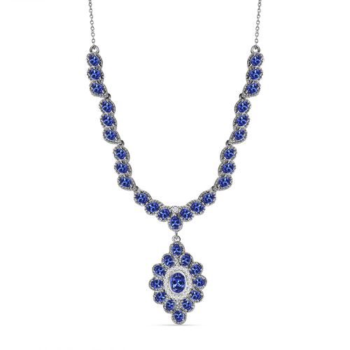 Tansanit und Zirkon 45cm Halskette - 7,68 ct. image number 0