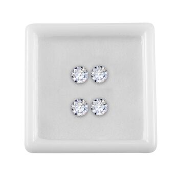 4er-Set- Ungefasste Rund-Moissanit-Edelsteine im Facettenschliff - 1,74 ct.