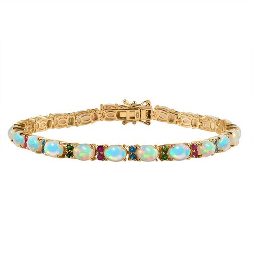 AA Natürliches, äthiopisches Welo Opal und Multi-Edelstein-Armband image number 0