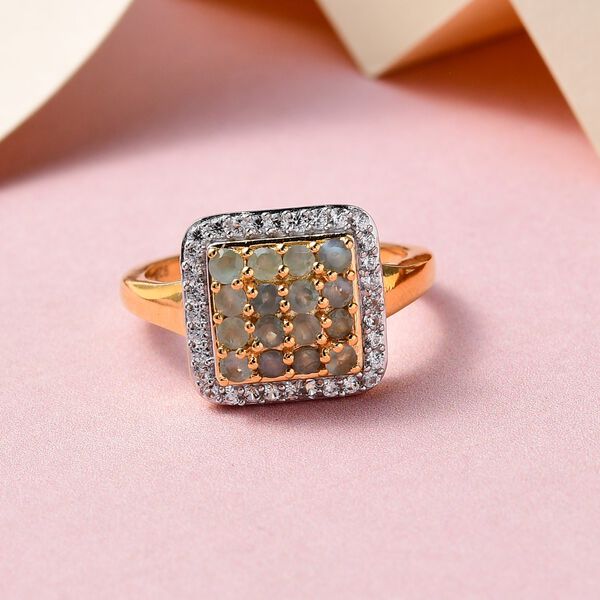 Alexandrit und wei&szlig;er Zirkon-Ring - 0,80 ct. image number 2