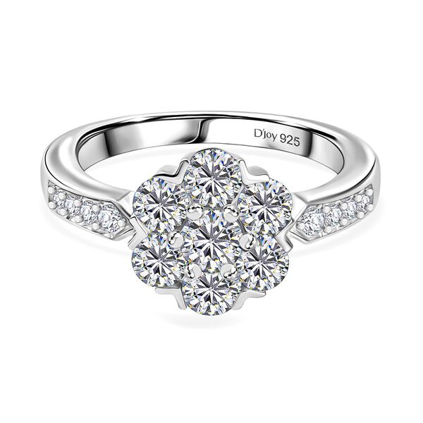 D'Joy Moissanit Ring, 925 Silber rhodiniert - 1,28 ct.