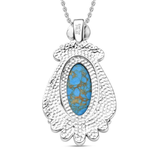 Blaues Türkis Anhänger mit 50cm Kette - 25 ct. image number 5