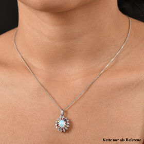 D'Joy AA nat&uuml;rlicher, &auml;thiopischer Welo Opal, mehrfarbiger Saphir und Zirkon Anh&auml;nger - 2,42 ct.