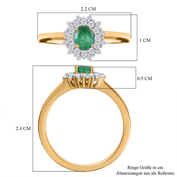 Smaragd und Moissanit Ring - 0,61 ct. image number 6