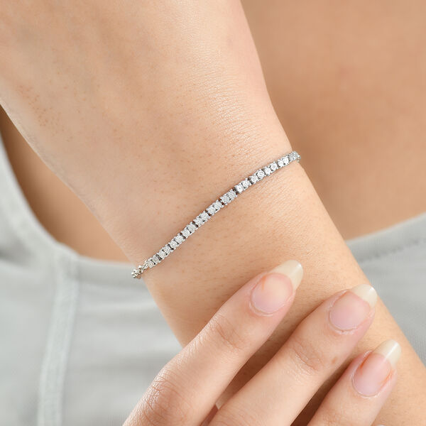 EverTrue 19cm Armband mit Diamantakzenten in Silberton image number 3