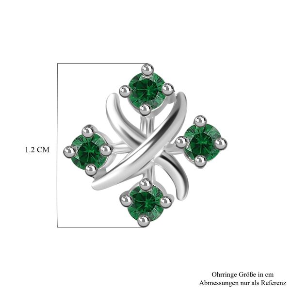 Designer Inspiriert XOXO Grüner Zirkonia Ohrringe 925 Silber image number 6