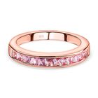 Rosa Saphir-Ring, 925 Silber rosévergoldet (Größe 20.00) ca. 0,78 ct