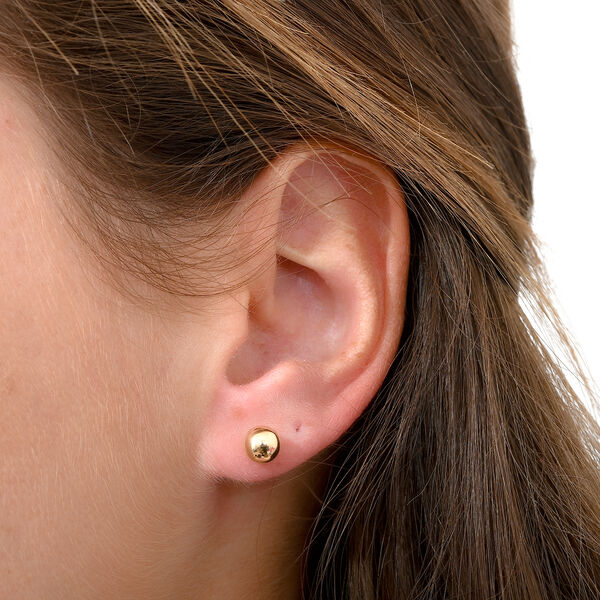 Nugget Kugel Ohrstecker, 585 Gelbgold image number 1