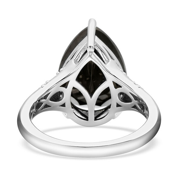 Schungit und weißer Zirkon-Ring, 925 Silber rhodiniert  ca. 5,55 ct image number 5